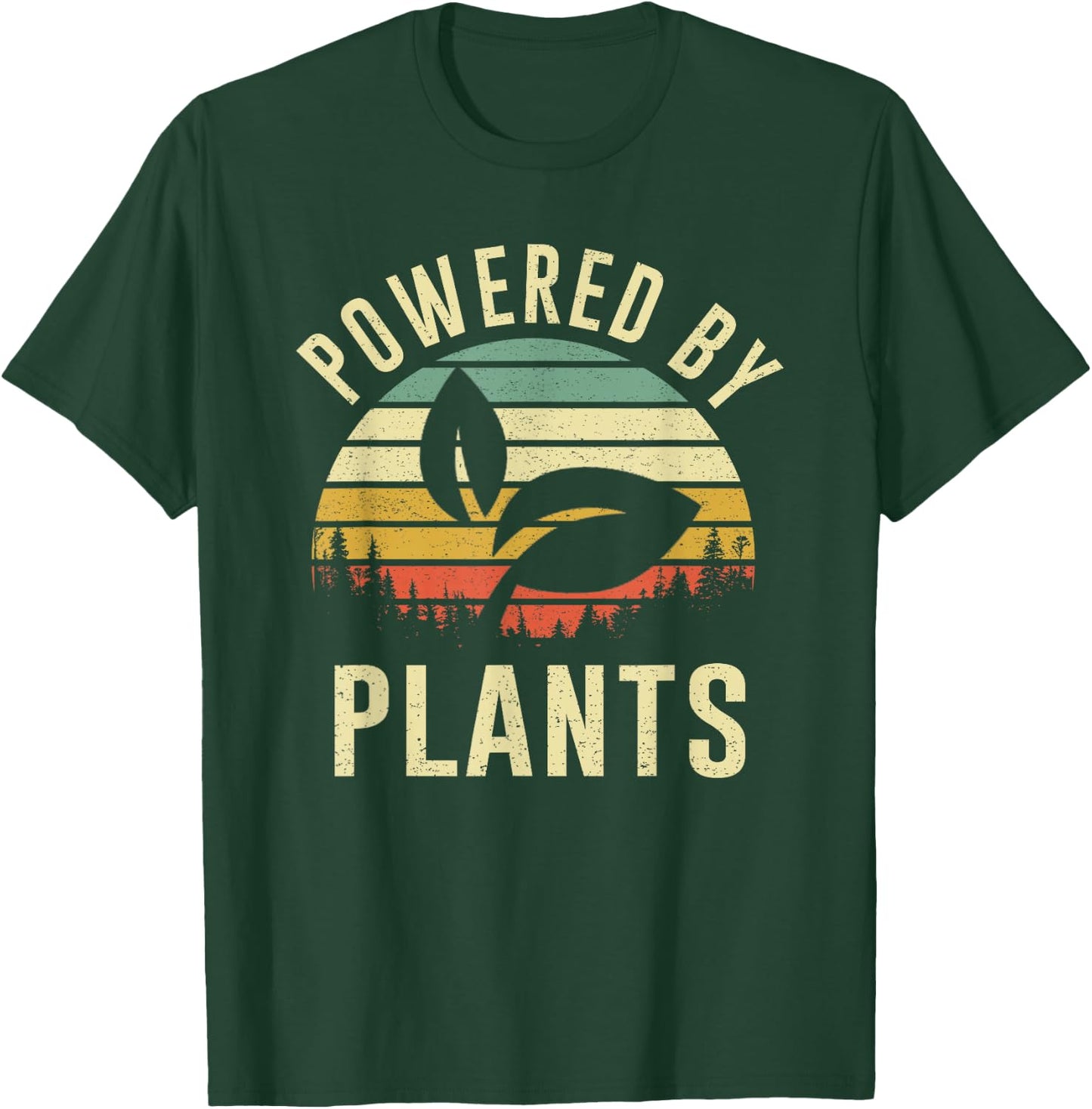 Vintage Powered Plants Vegetarian By Vegan Diet T-Shirt - T-Shirt | Forest
