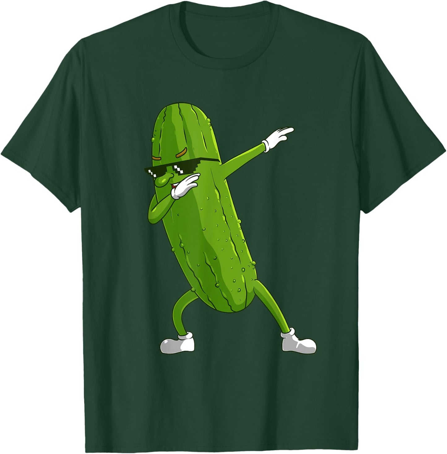 Funny Dabbing Pickle Gift | Cute Dancing Cucumber Men Women T-Shirt - T-Shirt | Forest