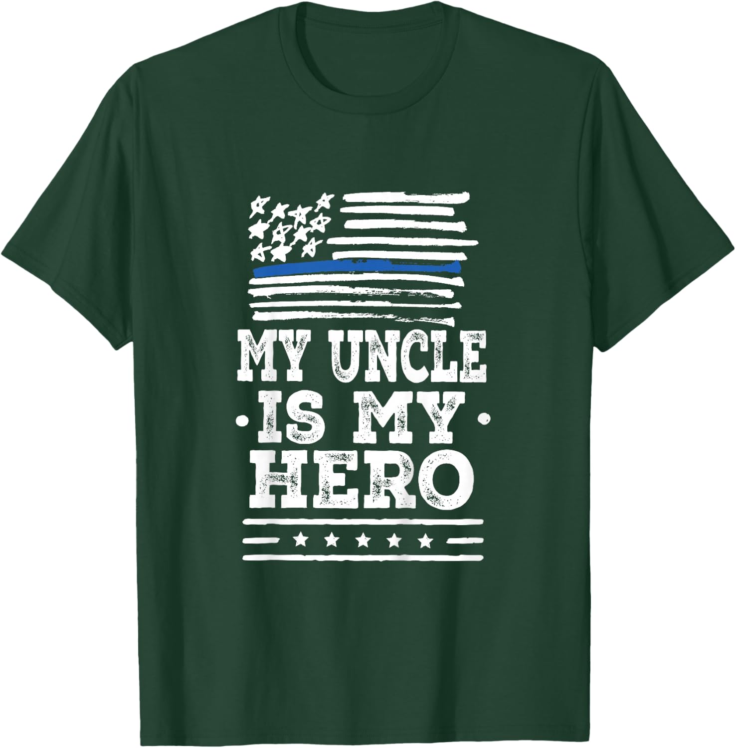 Kids Police Officer Uncle is my Hero T-Shirt - T-Shirt | Forest