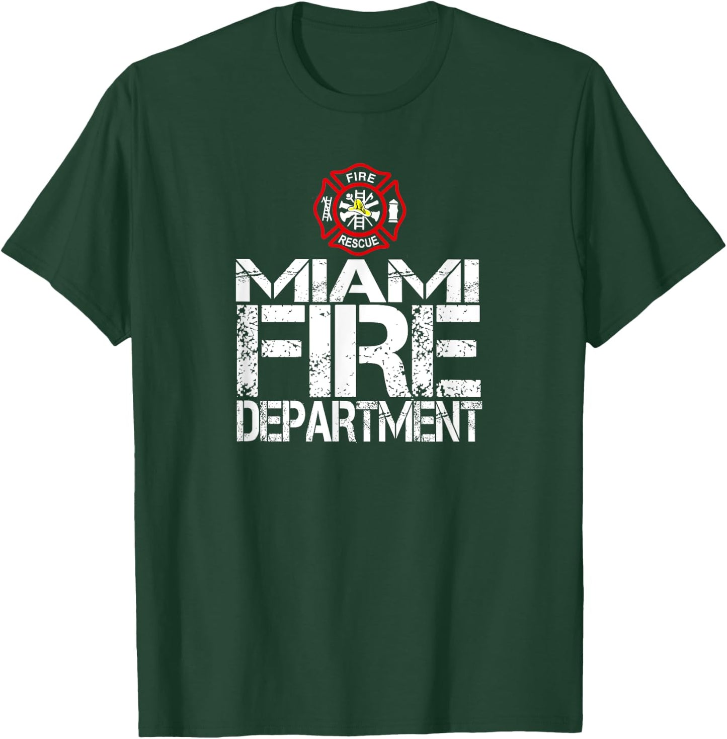 Miami Fire Dept with Florian Cross for Family Kids Adults T-Shirt - T-Shirt | Forest