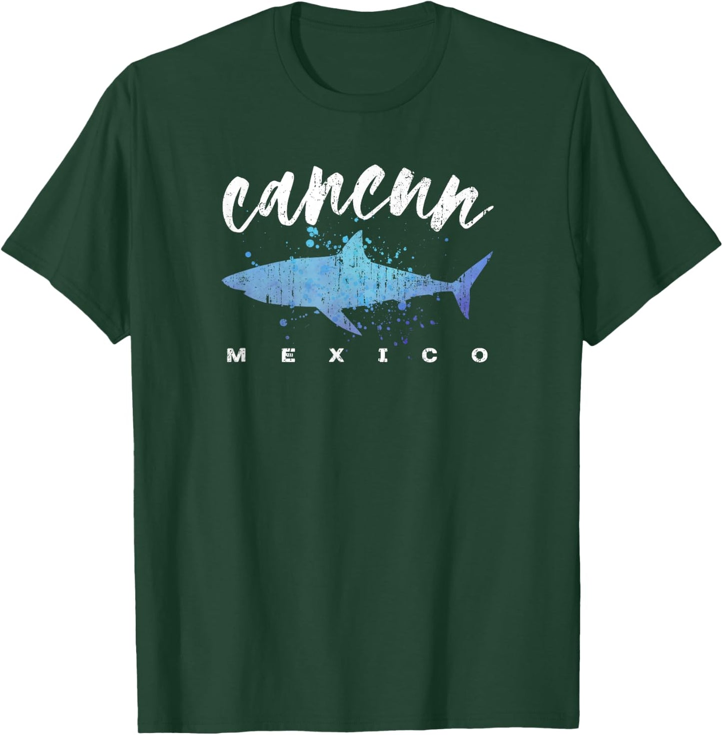 CANCUN MEXICO Shark Scuba Diver Spring Break Vacation Retro T-Shirt - T-Shirt | Forest