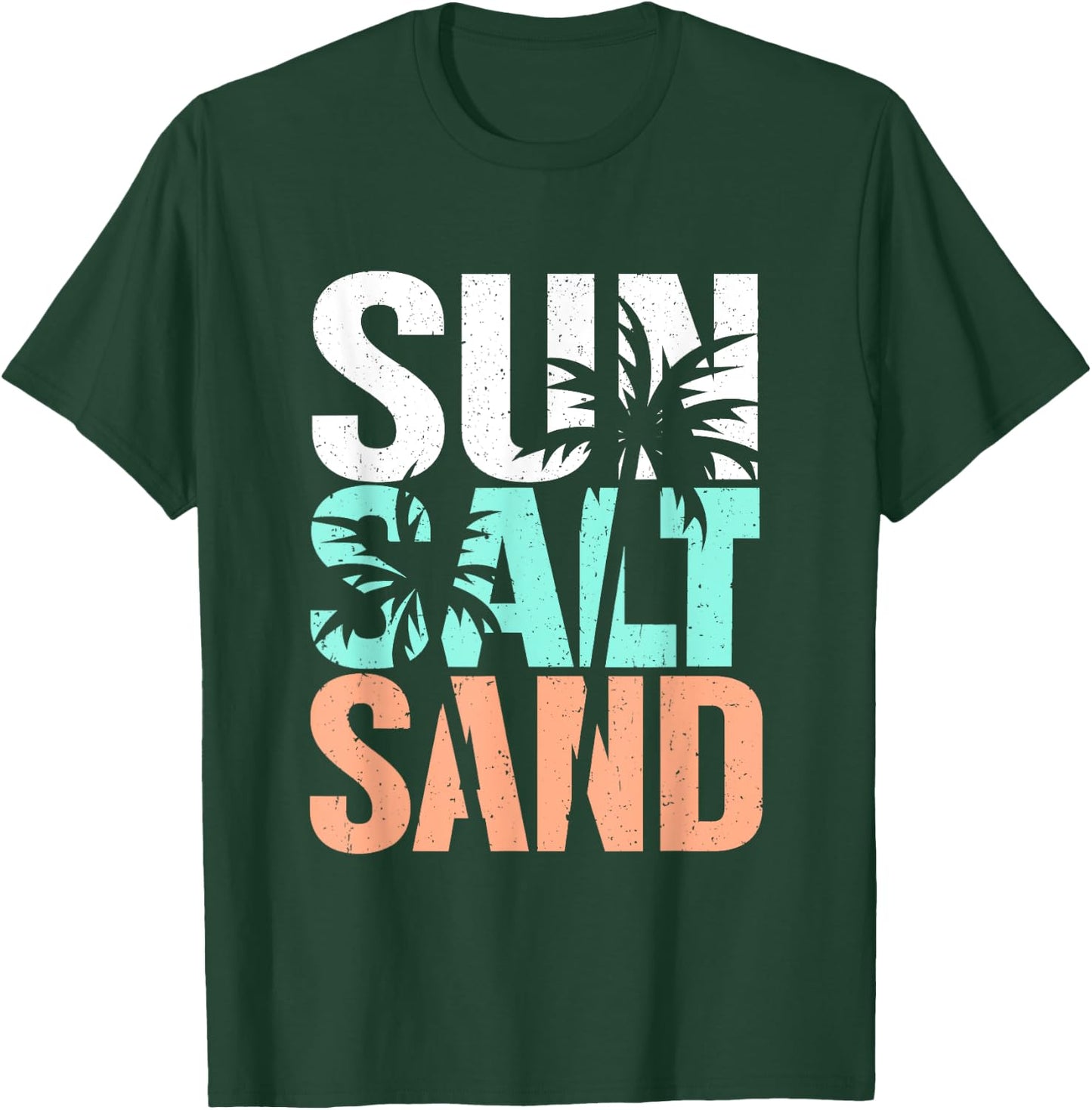 Sun Salt Sand Funny Summer Beach Vacation Palm Lover Women Girls Kids T-Shirt - T-Shirt | Forest
