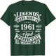 64th Birthday 64 Years Old Vintage Legends Born In 1961 T-Shirt - T-Shirt | Forest
