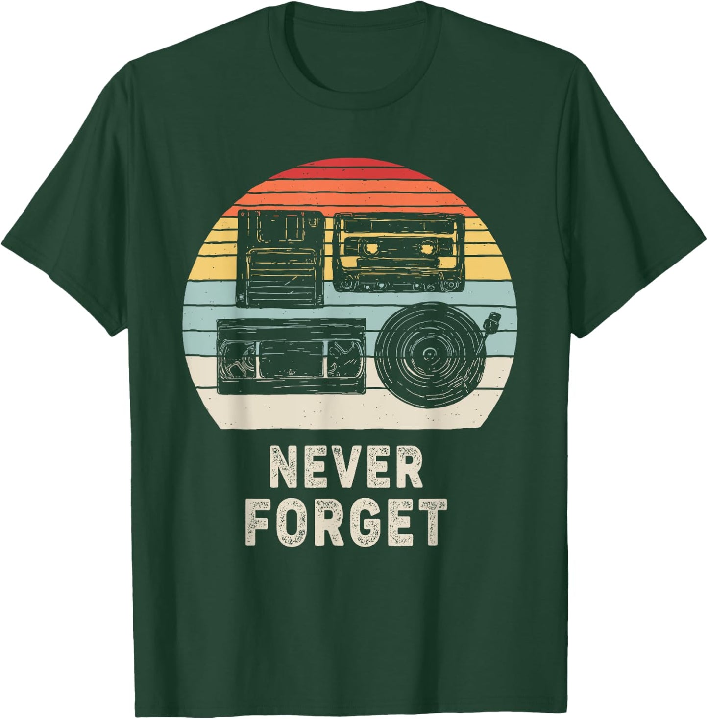 Vintage Retro Never Forget Nostalgia T-Shirt - T-Shirt | Forest