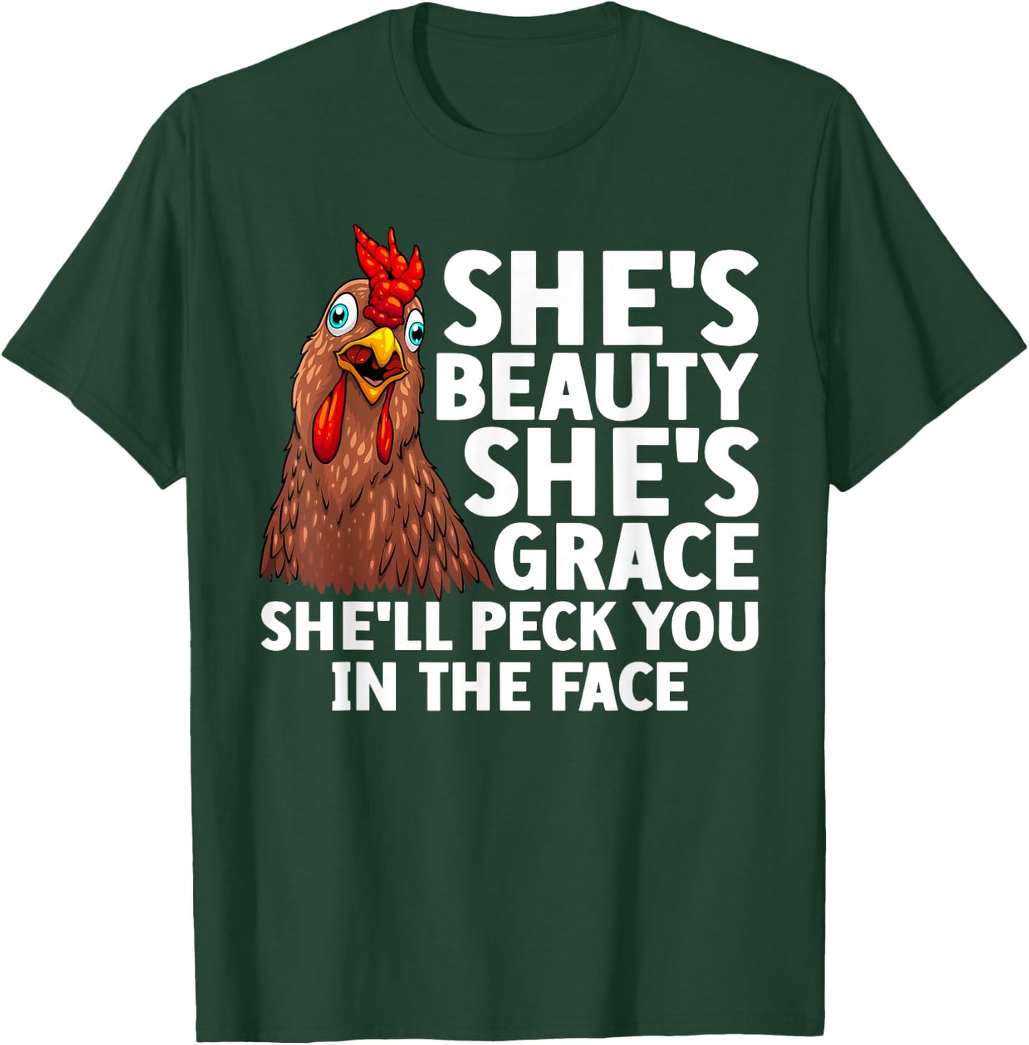 Funny Chicken Art Women Rooster Hen Chicken Farmer T-Shirt - T-Shirt | Forest