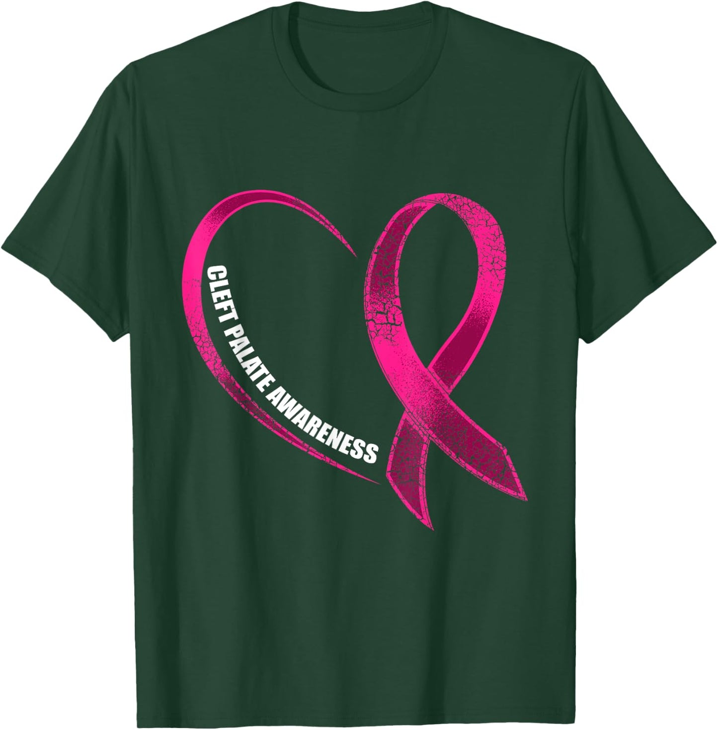 Cleft Palate Lip Heart Cleft Strong Awareness T-Shirt - T-Shirt | Forest