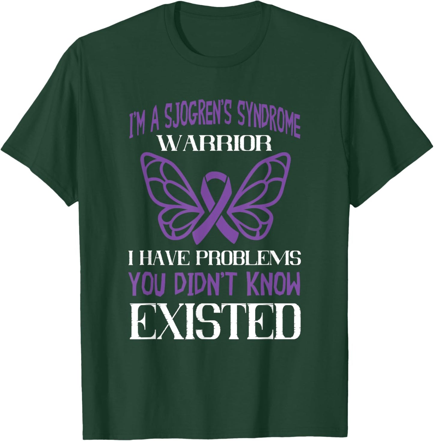 Dry Mouth Eye Glands SS Sjogrens Disorder Sjogrens Syndrome Awareness I Have Problems Violet Ribbon T-Shirt - T-Shirt | Forest