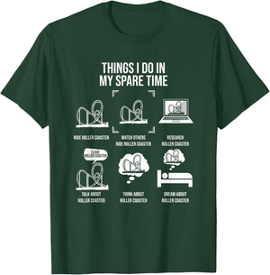 Things I Do in My Spare Time, Rollercoaster Theme Park T-Shirt - T-Shirt | Forest