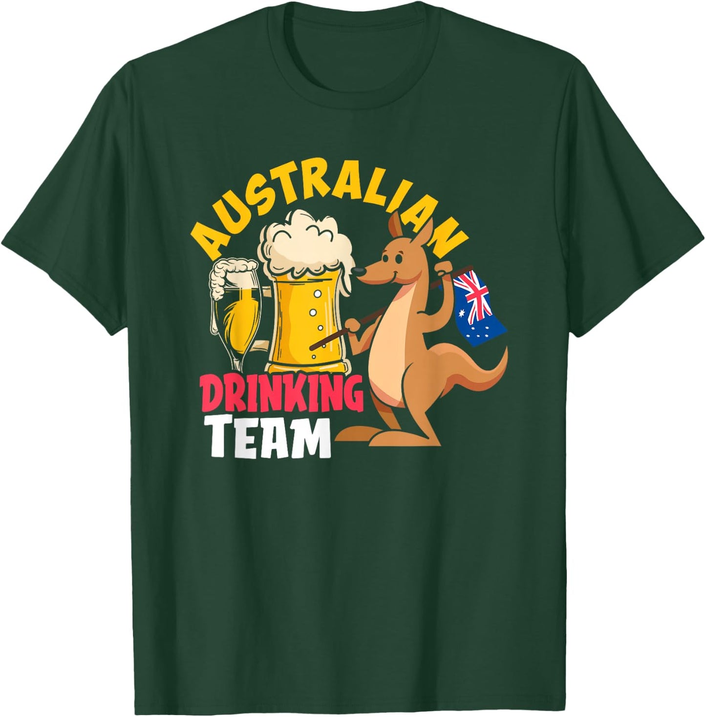 Australian Drinking Beer Team Funny Australia Day T-Shirt - T-Shirt | Forest