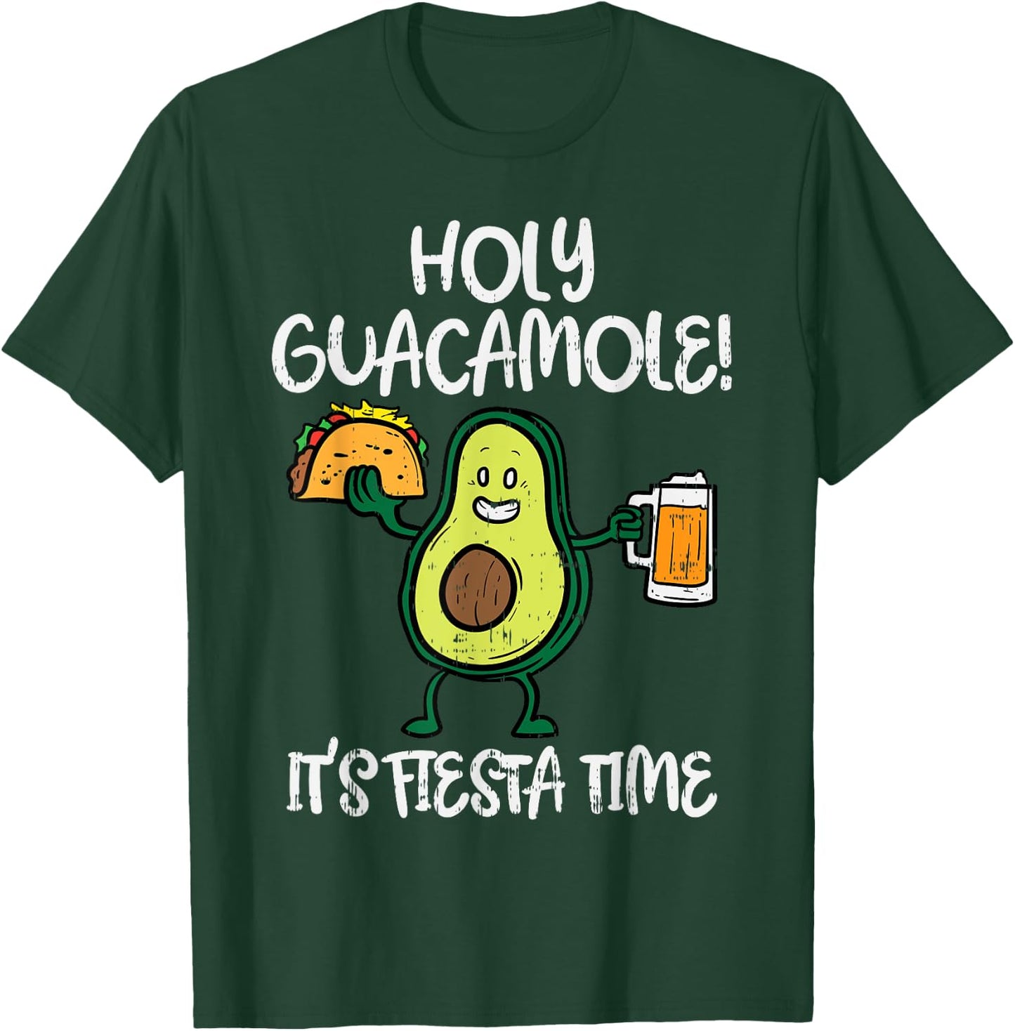 Holy Guacamole Fiesta Avocado Beer Taco Cinco De Mayo T-Shirt - T-Shirt | Forest