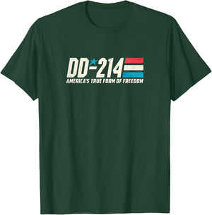 DD-214 Armed Forces Military Alumni Vintage Veteran T Shirt T-Shirt - T-Shirt | Forest