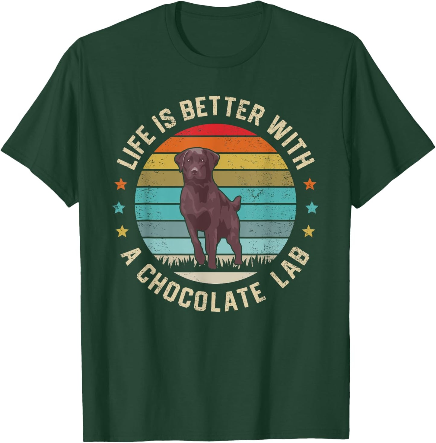 Chocolate Lab Dog Owner Dog Dad Mom Brown Labrador Retriever Men Women Kids T-Shirt - T-Shirt | Forest