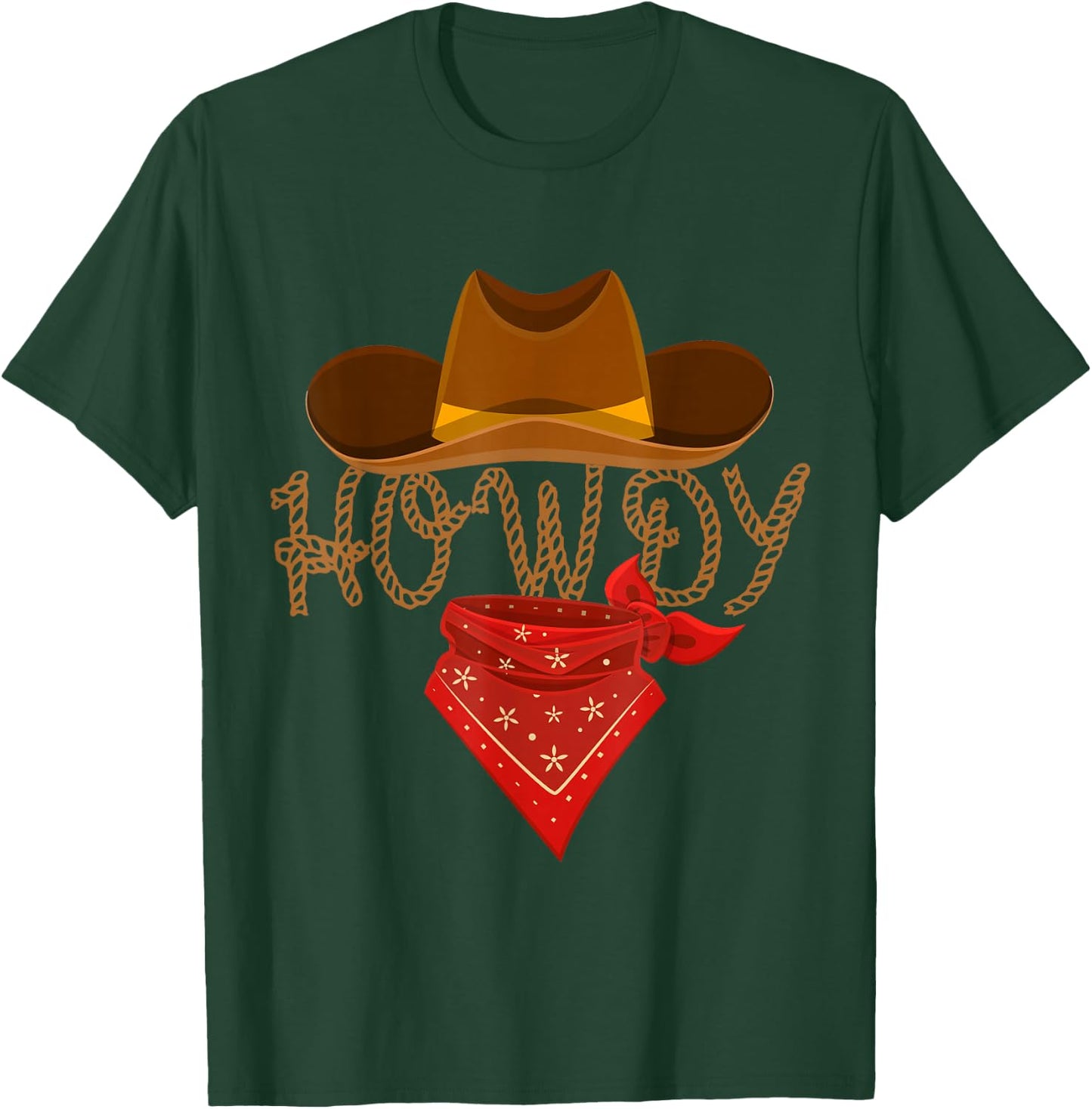 Distressed Howdy Cowboy T-Shirt - T-Shirt | Forest