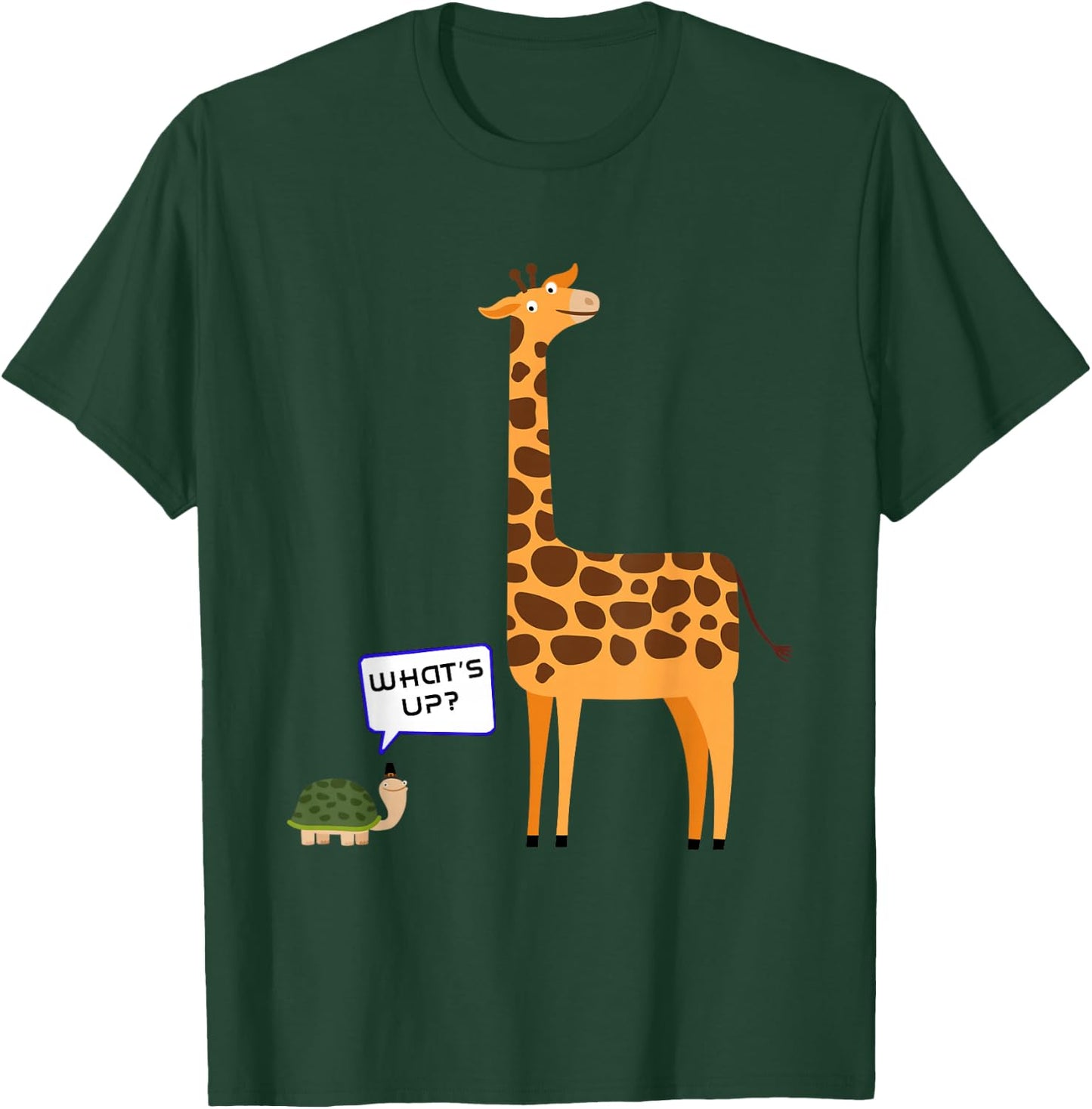 What's Up? Funny Turtle and Giraffe gift T-Shirt - T-Shirt | Forest