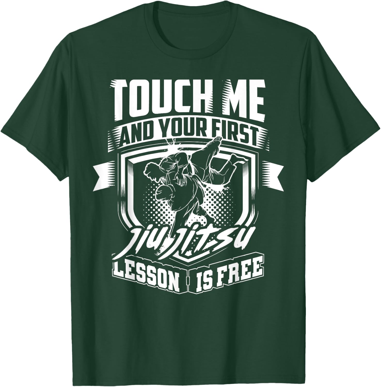 Funny Jiu Jitsu Gift Men Kids Boys Cool First Lesson Is Free T-Shirt - T-Shirt | Forest