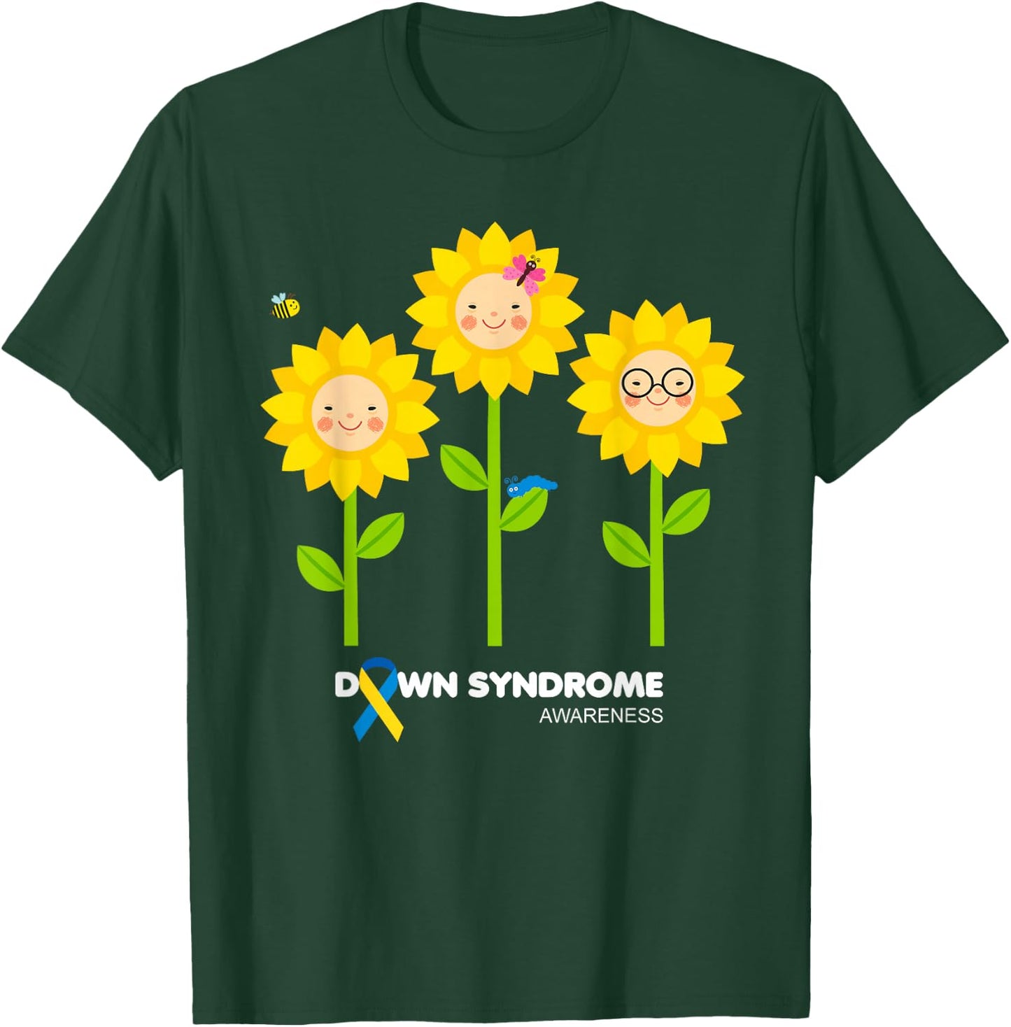 Sunflowers World Down Syndrome Awareness Day, Down Syndrome T-Shirt - T-Shirt | Forest