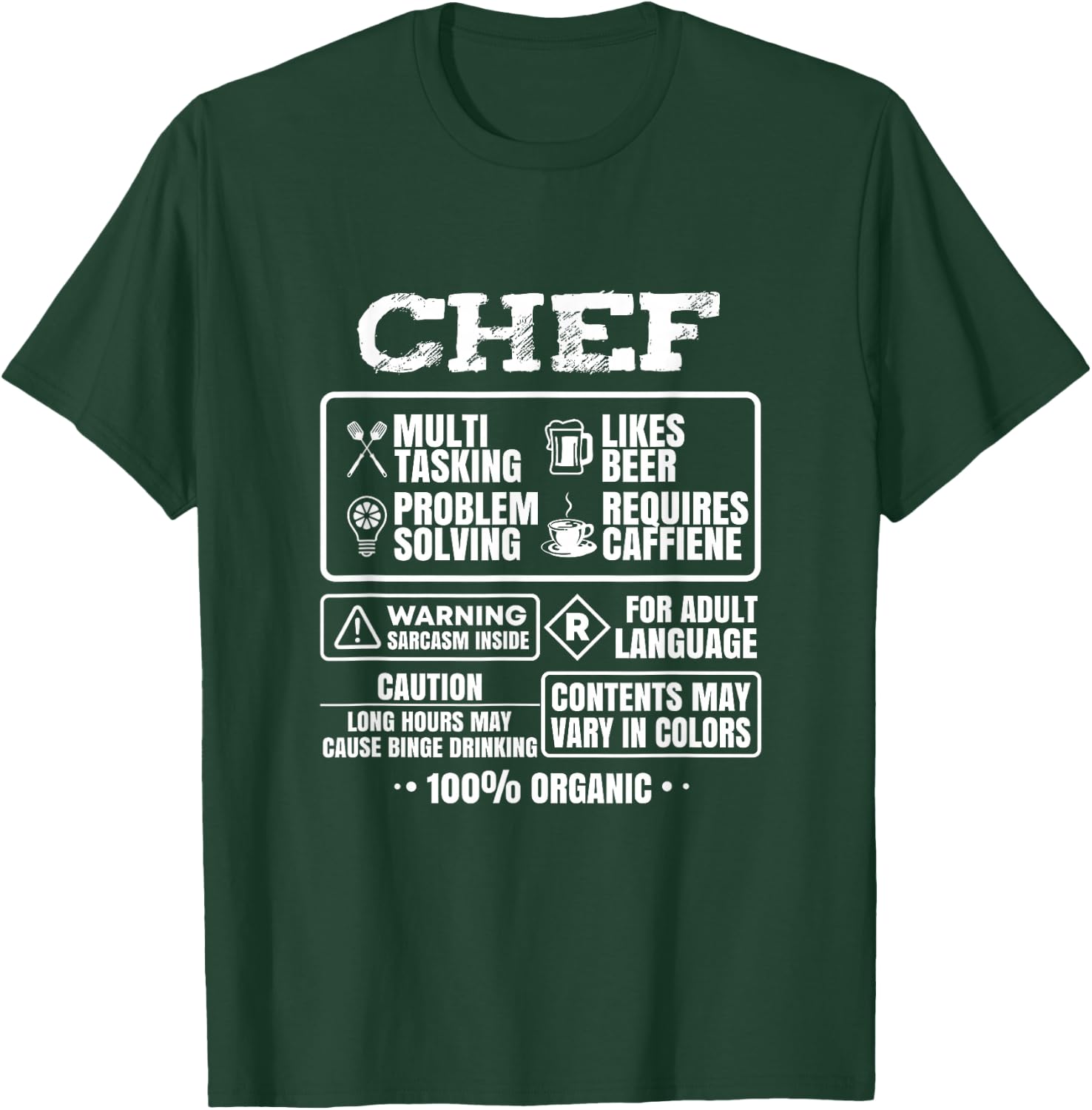 Funny Chef Cooking Gift Kitchen Women Men Food T-Shirt - T-Shirt | Forest