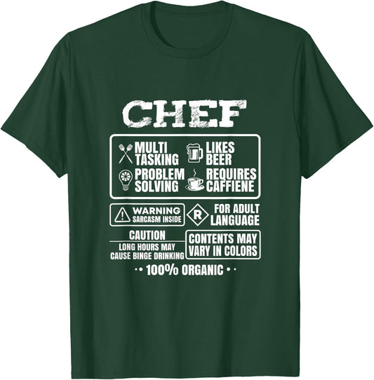 Funny Chef Cooking Gift Kitchen Women Men Food T-Shirt - T-Shirt | Forest