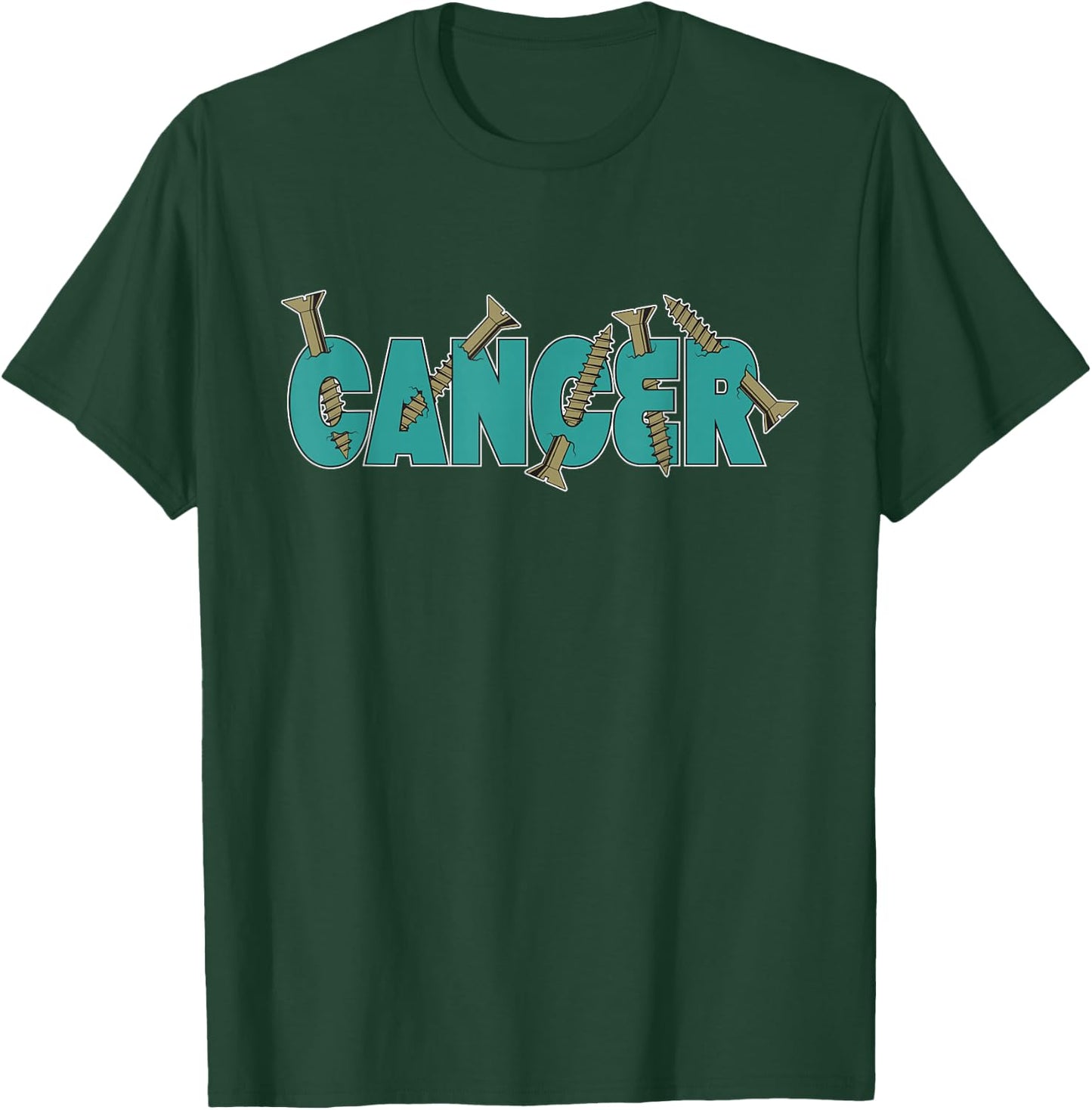 Funny Survivor Screw Cancer Live A Happy Life T-Shirt - T-Shirt | Forest