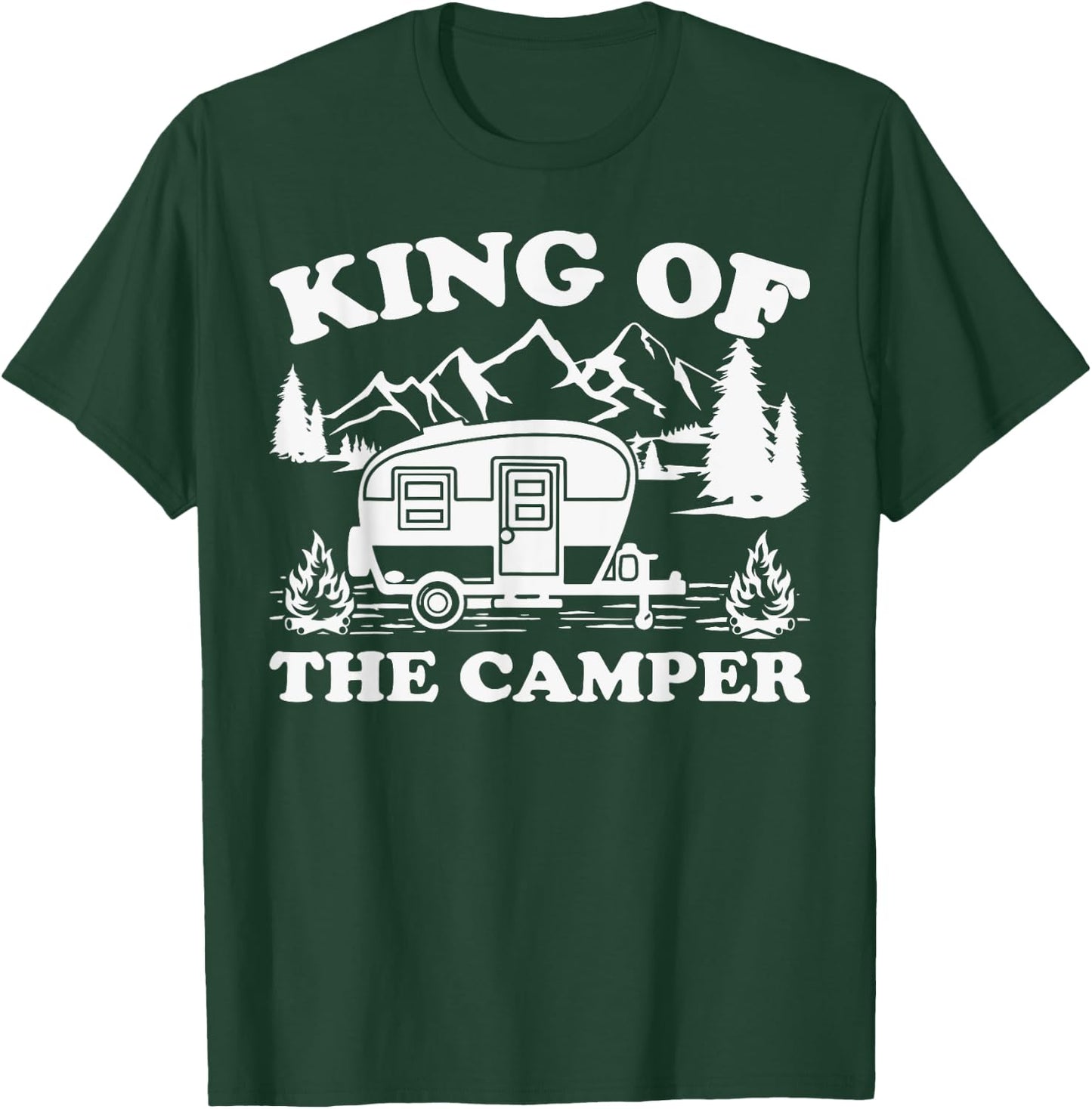 Camping Lover Camper Van King Of The Camper T-Shirt - T-Shirt | Forest