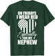 I Wear Red For My Nephew Remember Everyone Deployed USA Flag T-Shirt - T-Shirt | Forest