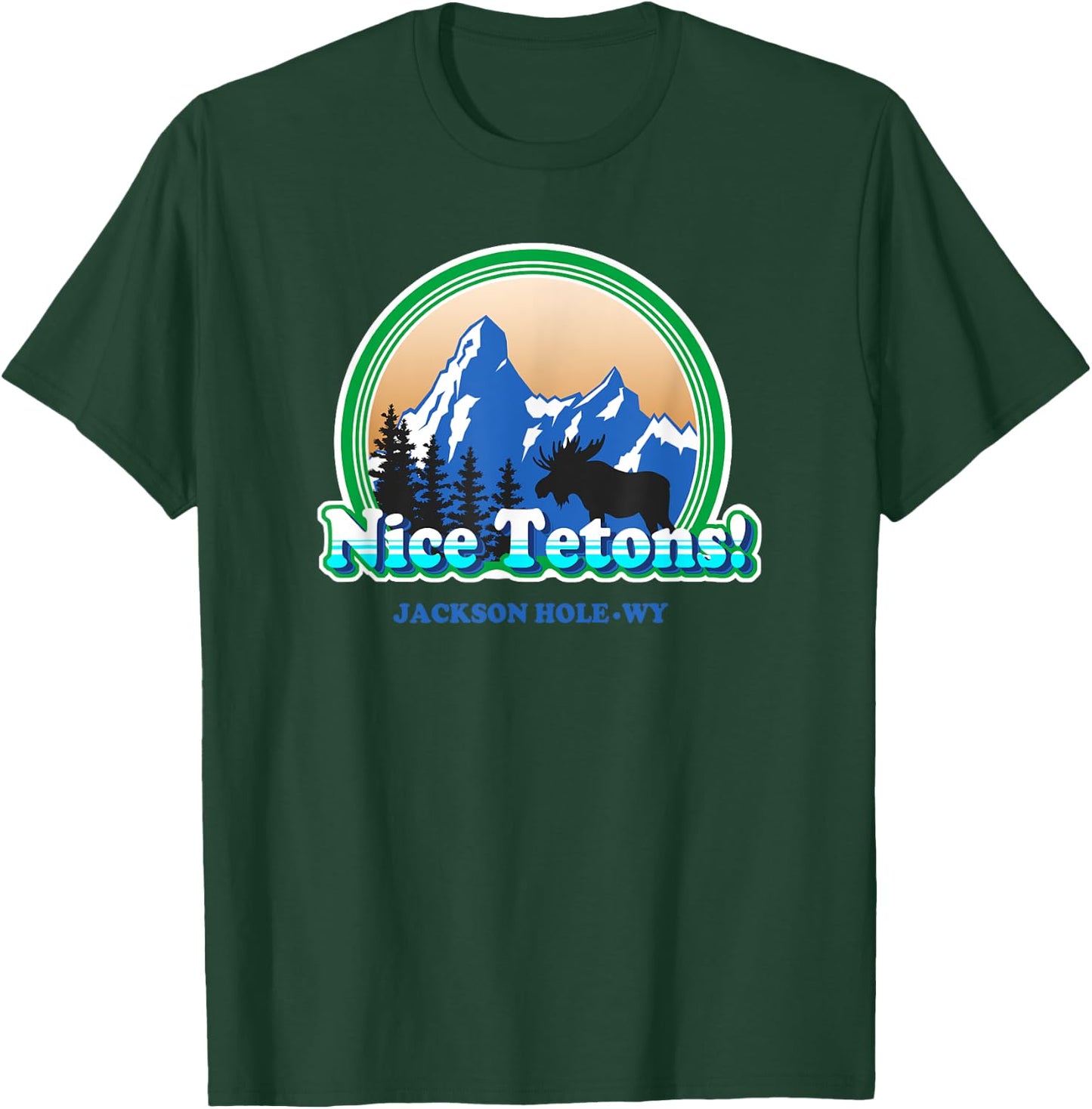 Tetons retro vintage Jackson Hole Wyoming Funny T-Shirt - T-Shirt | Forest