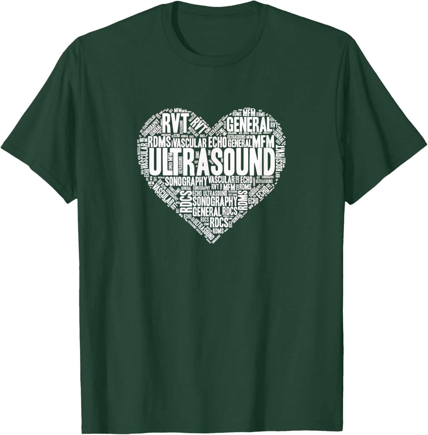 Ultrasound Tech Sonographer Radiology Sonography Heart 2 T-Shirt - T-Shirt | Forest