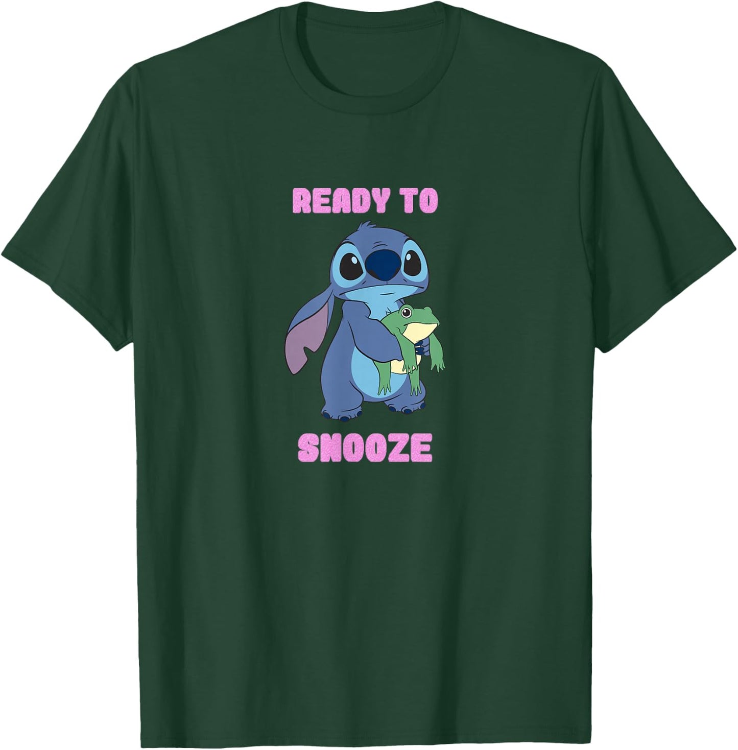 Disney Lilo & Stitch Ready To Snooze Stitch With Frog T-Shirt - T-Shirt | Forest