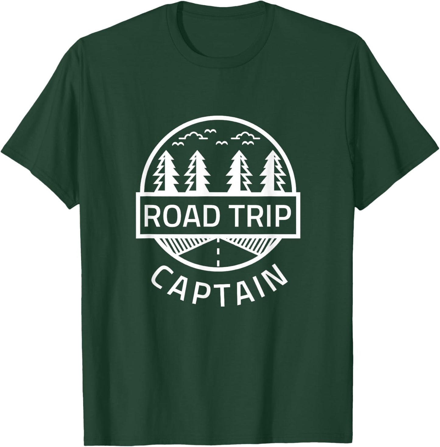 Road Trip Captain Outdoor Rv Camper Hiking Family Vacation T-Shirt - T-Shirt | Forest