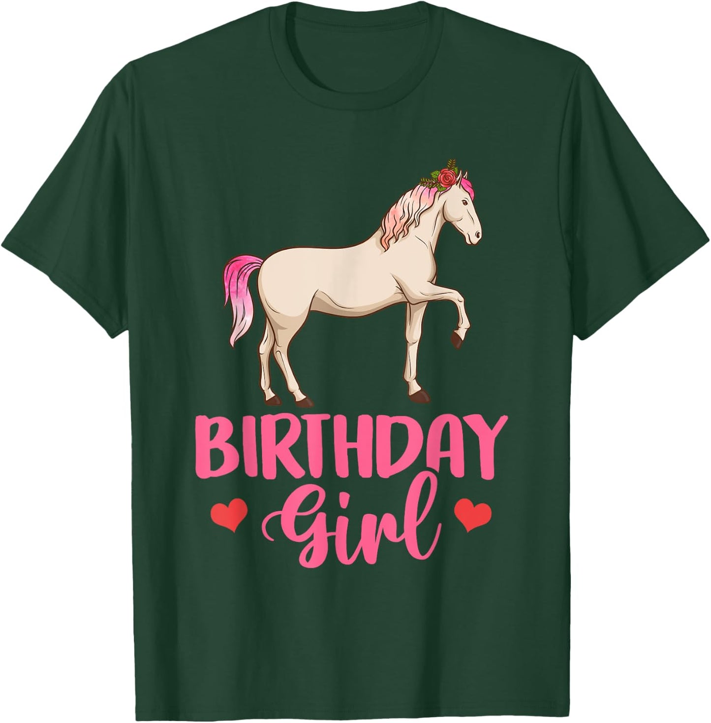 Birthday Child Horse Sport Party Family T-Shirt - T-Shirt | Forest