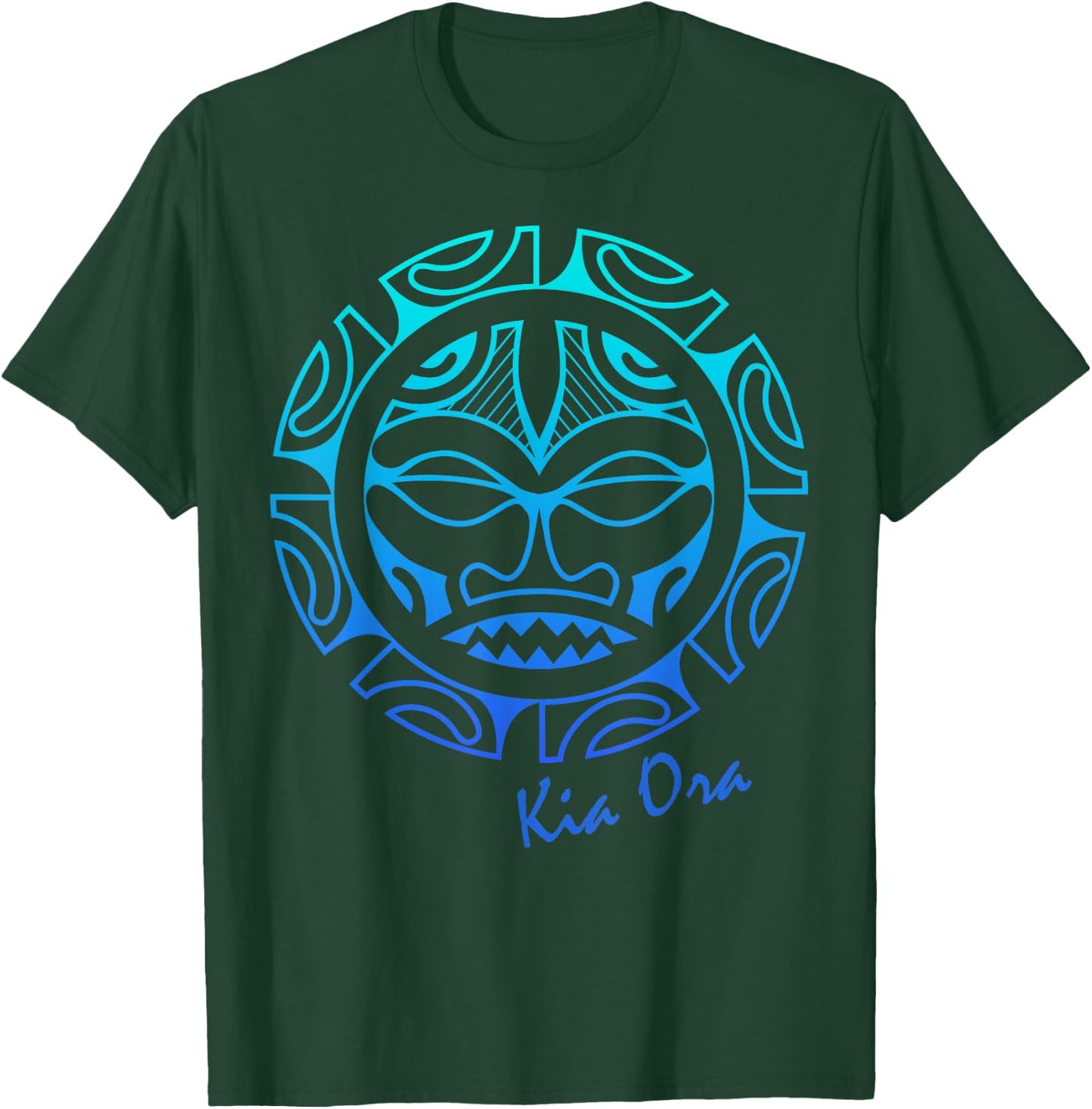 Culture Face Symbol Blue, Haka Kia Ora Dance New Zealand T-Shirt - T-Shirt | Forest