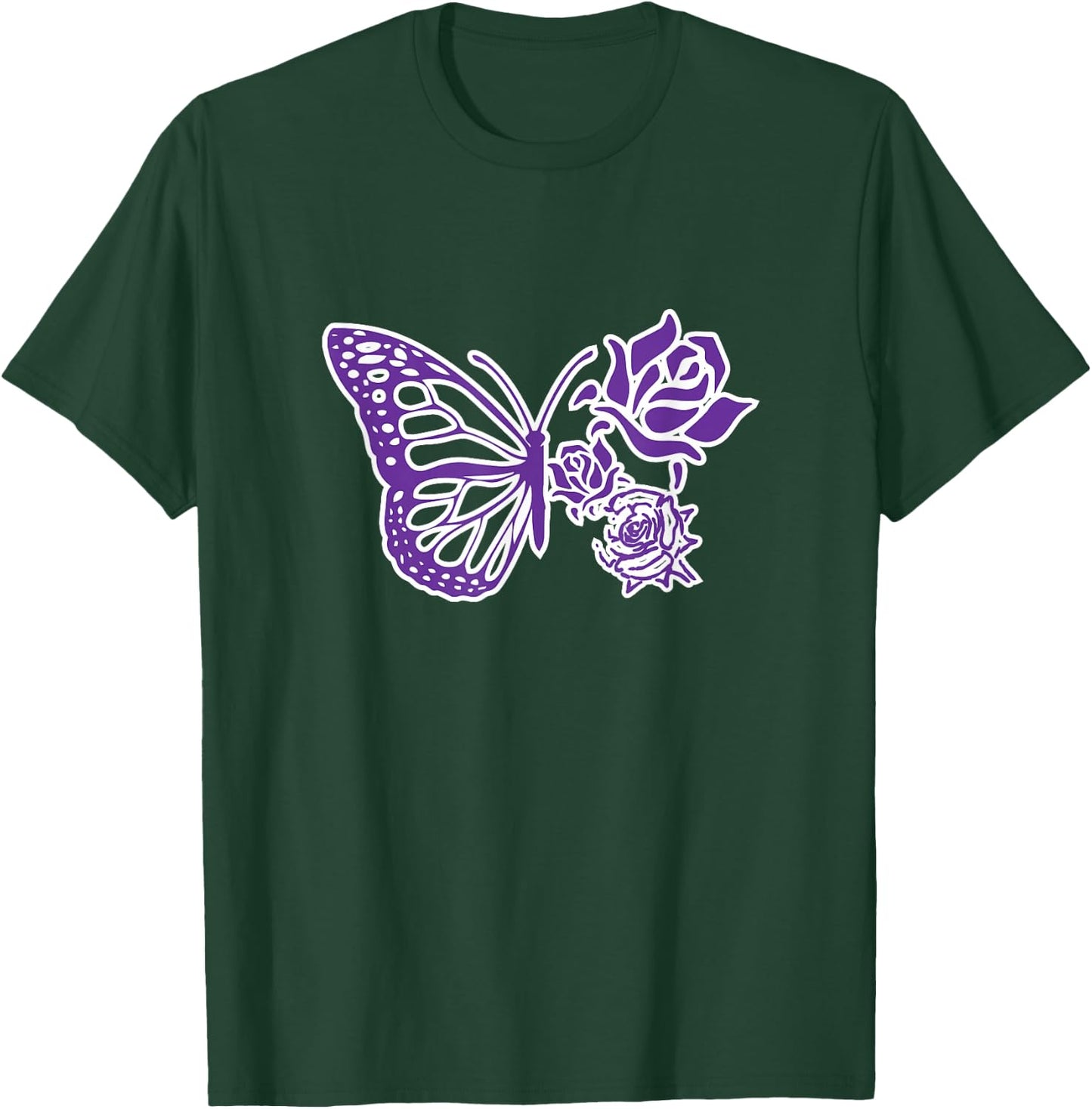Purple Butterfly Aesthetic Monarch Butterfly Floral Wings T-Shirt - T-Shirt | Forest