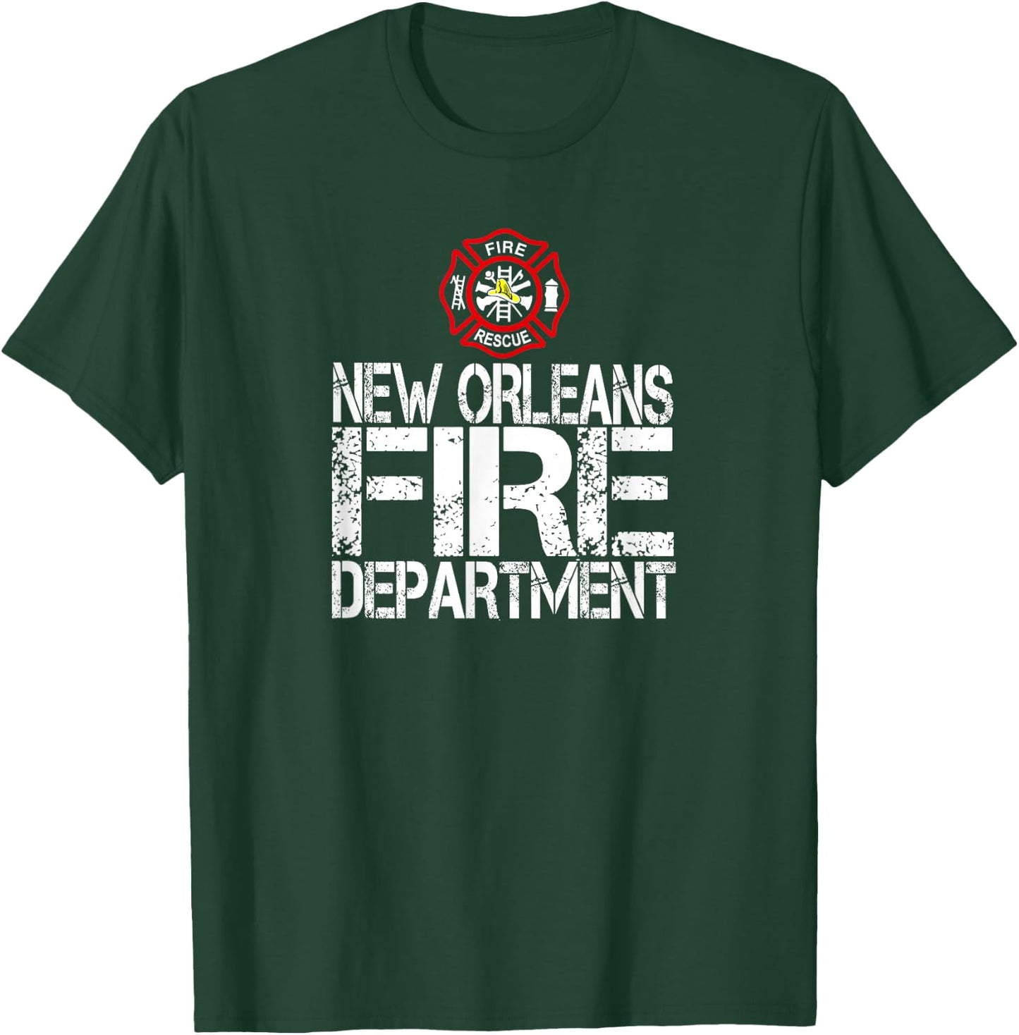 New Orleans Fire Dept with Florian Cross Family Kids Adults T-Shirt - T-Shirt | Forest