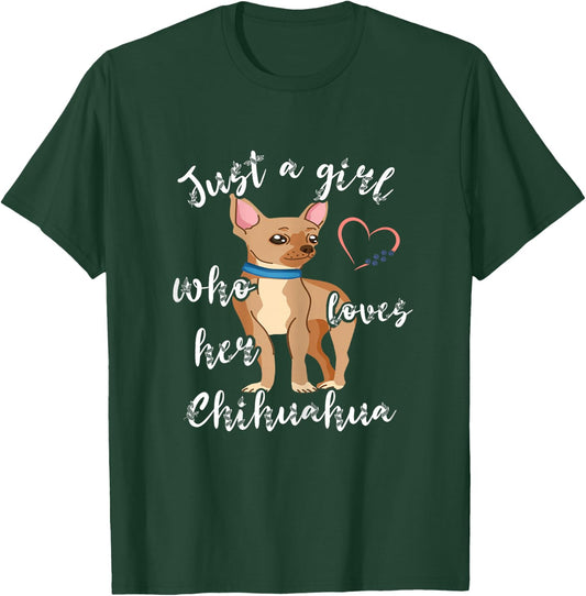 Chihuahua Girl Chiwawa Dog Puppy Dog Owner Pet T-Shirt - T-Shirt | Forest
