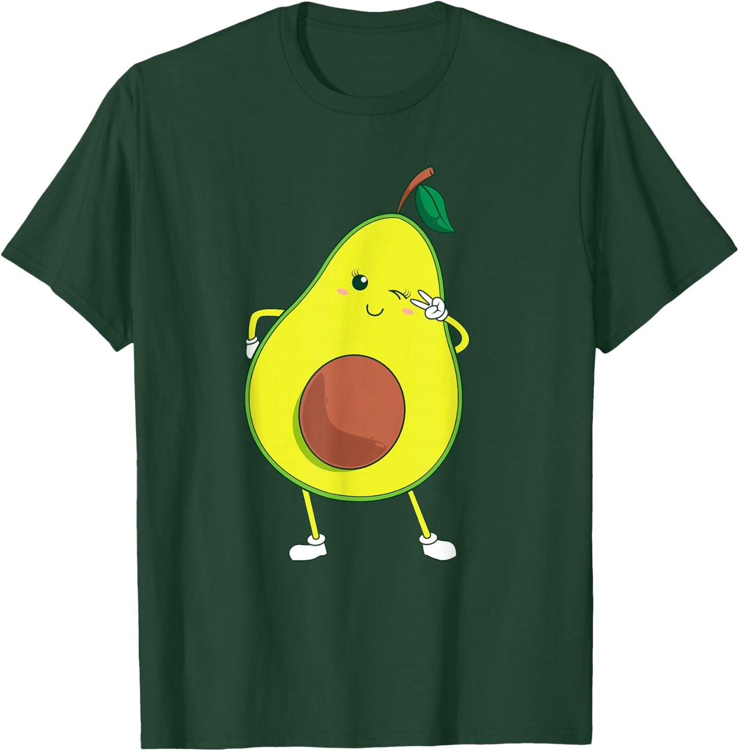 Cute Avocado Art For Kids Men Women Funny Winking Fruit T-Shirt - T-Shirt | Forest