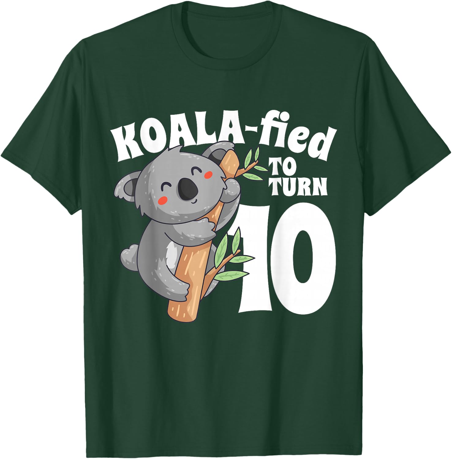 10 Year Old Koala Birthday Koalafied Girl 10th Girls Gift T-Shirt - T-Shirt | Forest