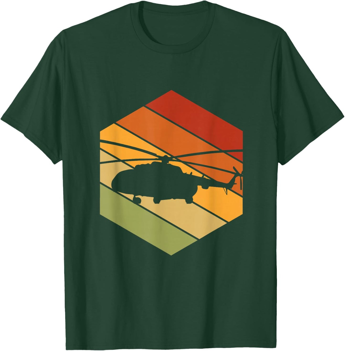 Vintage Helicopter Pilot - Retro Mil Mi-8 Helicopter T-Shirt - T-Shirt | Forest