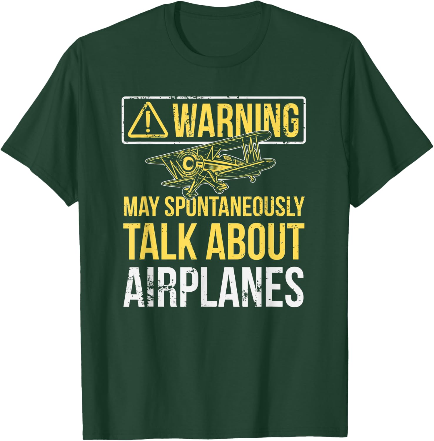 Warning May Spontaneously Talk About Airplanes Funny Pilot T-Shirt - T-Shirt | Forest