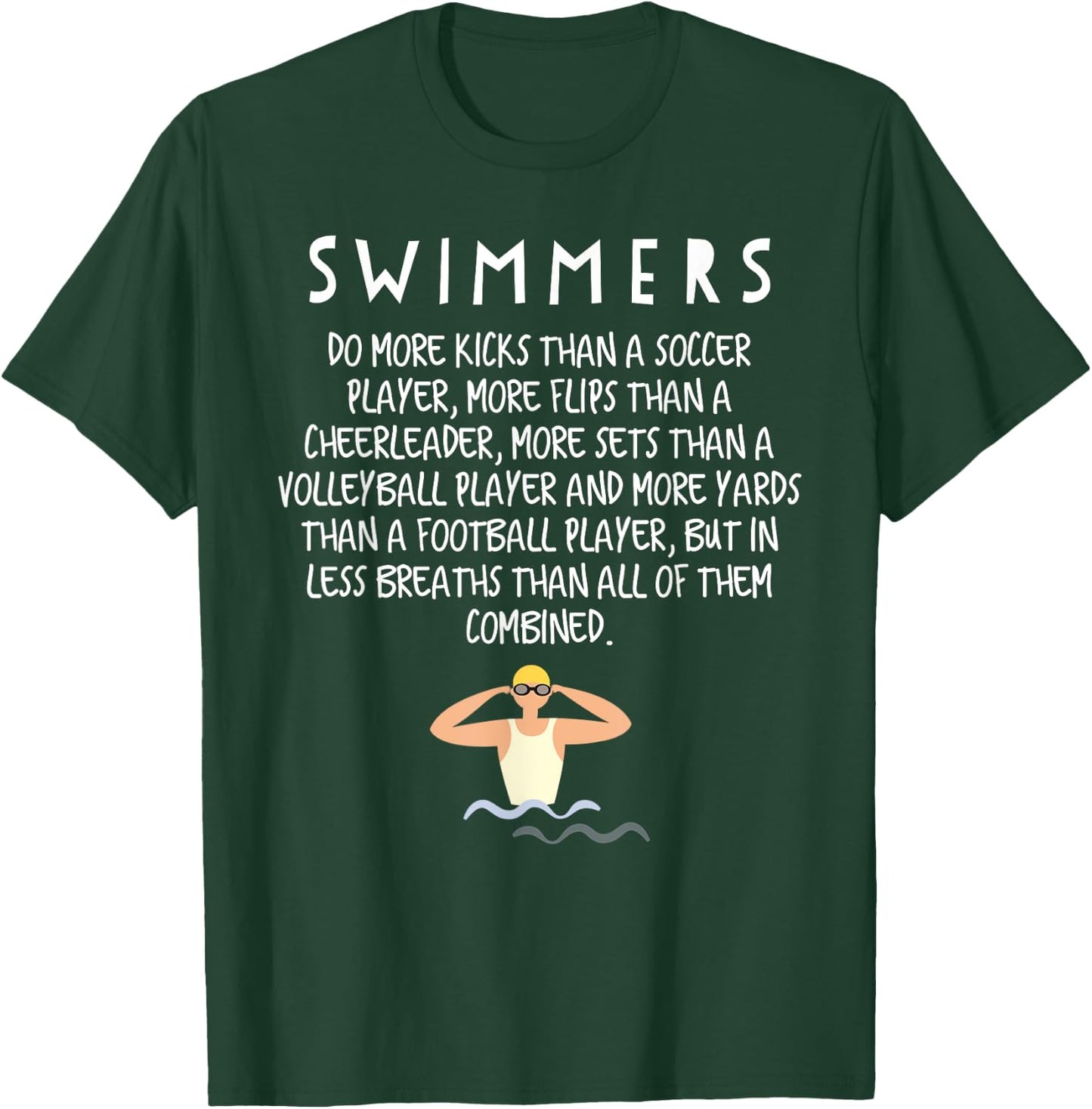 Funny Professional Swimmer Does More Kick Than Soccer Player T-Shirt - T-Shirt | Forest