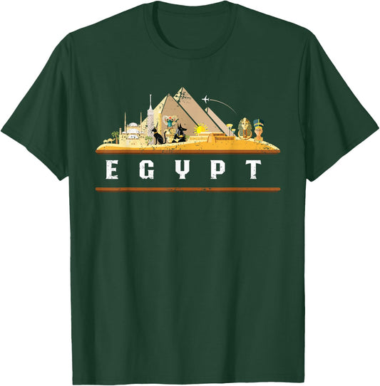 Egyptian Pyramids Gift Egyptian Culture Black -Adults Small Short Sleeve T-Shirt - T-Shirt | Forest