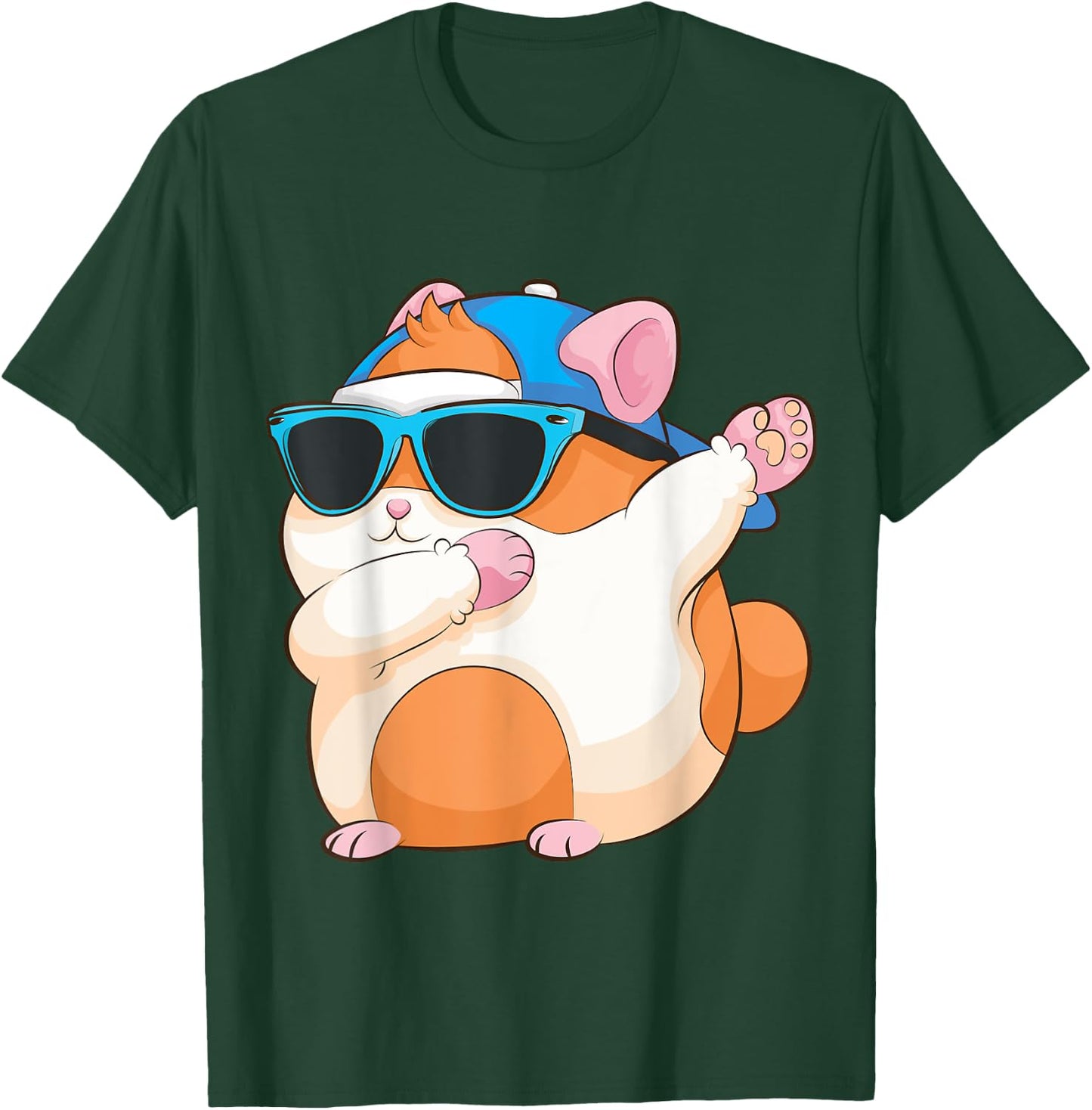 Cute Dabbing Hamster | Funny Famous Dab Dance Pose Pet Gift T-Shirt - T-Shirt | Forest