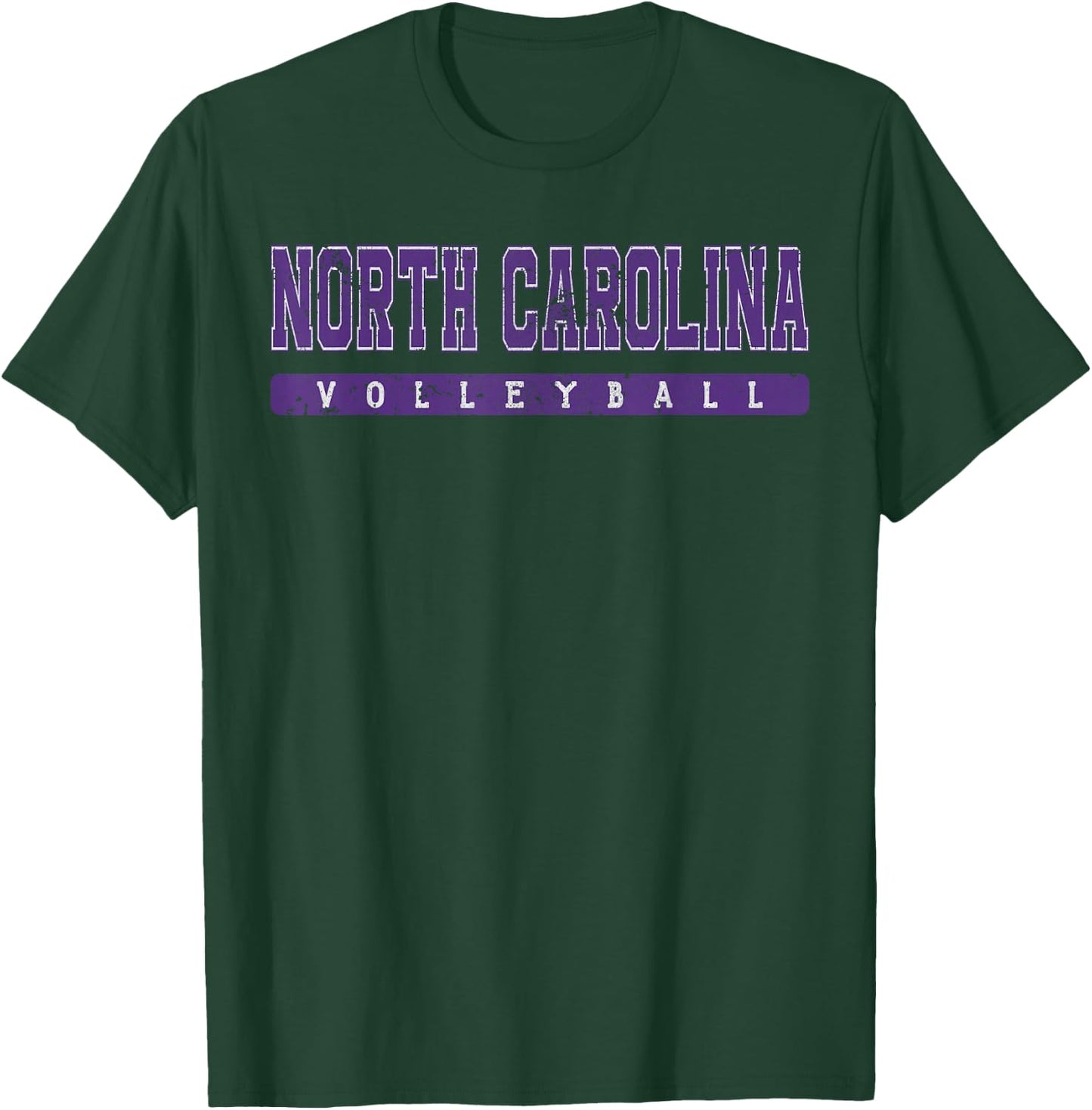 North Carolina Volleyball Purple Vintage Text T-Shirt - T-Shirt | Forest