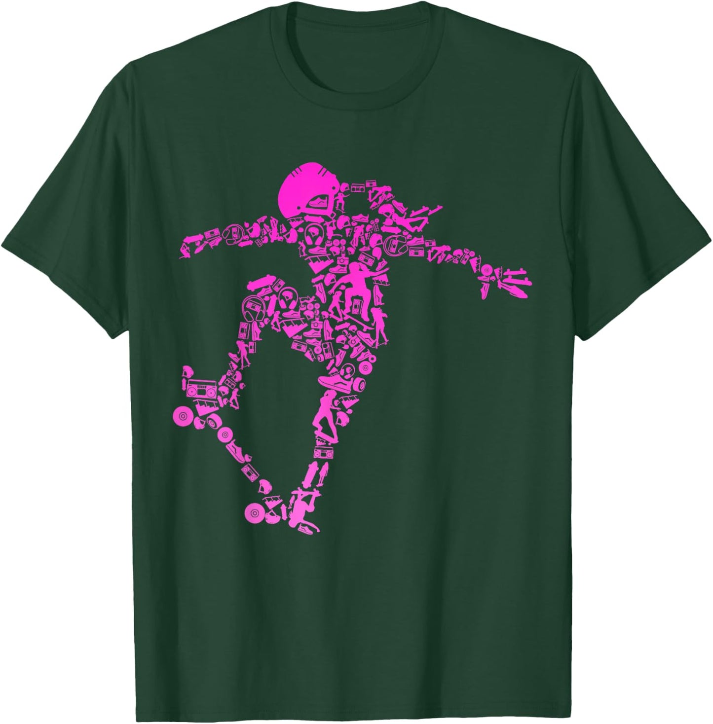 Skater Girl Skateboarder Girl Skateboard Gift T-Shirt - T-Shirt | Forest