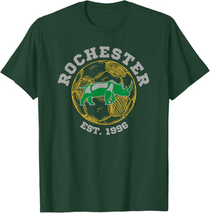 Rochester Soccer Est 1996 Sports Team Athletic Novelty Rhino T-Shirt - T-Shirt | Forest