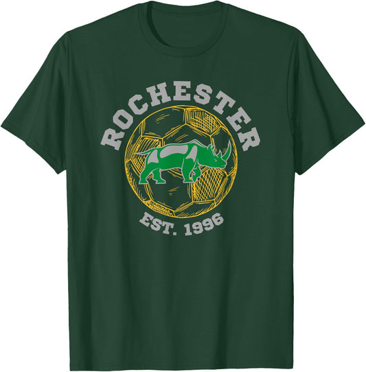 Rochester Soccer Est 1996 Sports Team Athletic Novelty Rhino T-Shirt - T-Shirt | Forest