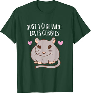 Gerbil Girl Pet Owner Gift Just a Girl Who Loves Gerbils T-Shirt - T-Shirt | Forest