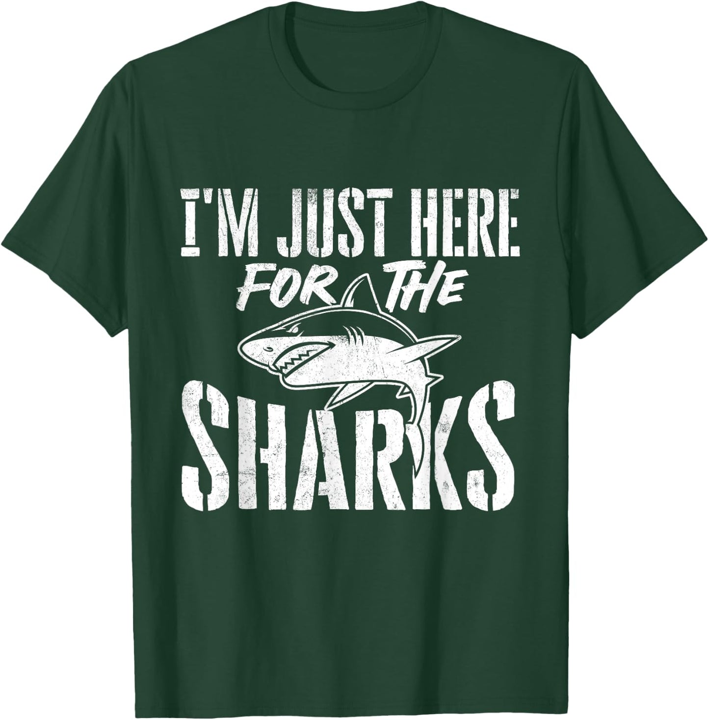I'm Just Here For The Sharks - Wildlife Ocean Animal Lover T-Shirt - T-Shirt | Forest