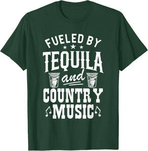 Fueled By Tequila And Country Music Gift Country Lovers T-Shirt - T-Shirt | Forest