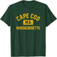 Cape Cod Massachusetts Gym Style Distressed Amber Print T-Shirt - T-Shirt | Forest