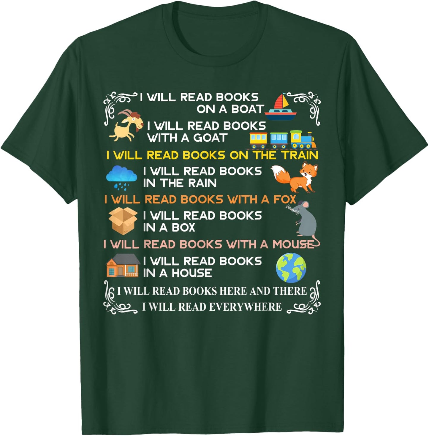 I will read books on a boat & everywhere reading T-Shirt - T-Shirt | Forest